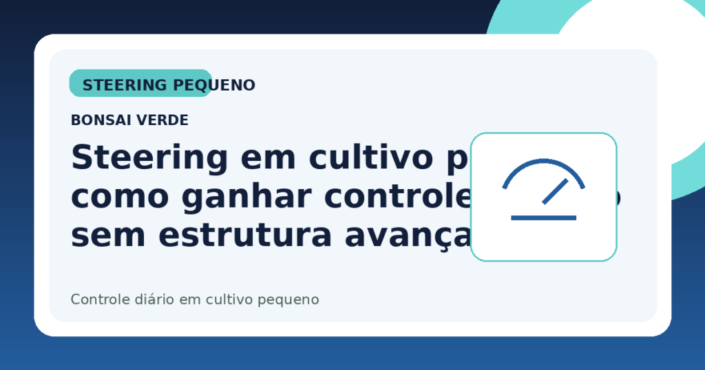 Steering em cultivo pequeno: como ganhar controle mesmo sem estrutura avançada | Bonsai Verde